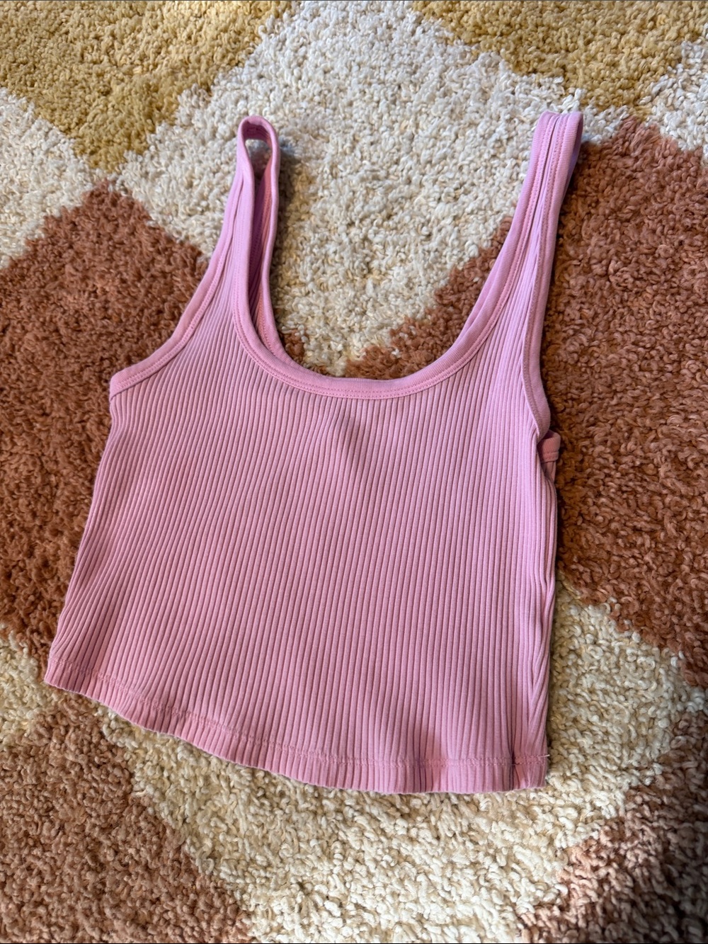 Old Navy Pink Ribbed Crop Tank